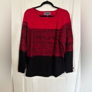 Karen Scott Red and Black sweater. Size L